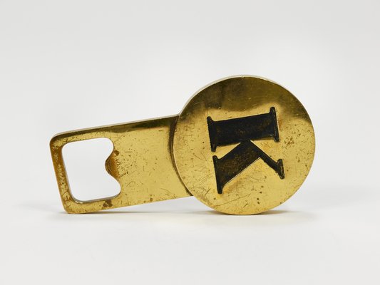 Brass Letter K Initial Bottle Opener by Carl Auböck, Vienna, 1960s-MWV-2027500