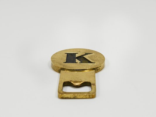 Brass Letter K Initial Bottle Opener by Carl Auböck, Vienna, 1960s-MWV-2027500