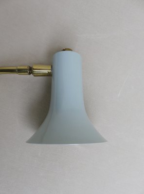 Brass & Light Blue Wall Lights, 1950s, Set of 2-EY-1445256