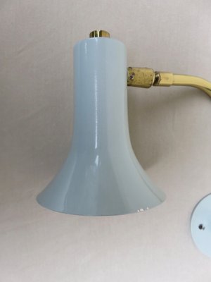 Brass & Light Blue Wall Lights, 1950s, Set of 2-EY-1445256