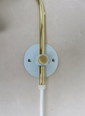 Brass & Light Blue Wall Lights, 1950s, Set of 2-EY-1445256