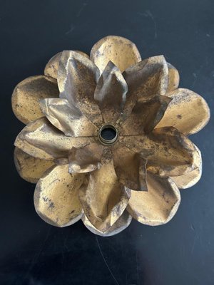 Brass Lotus Wall Light from Maison Jansen, 1970s-AVC-2014026