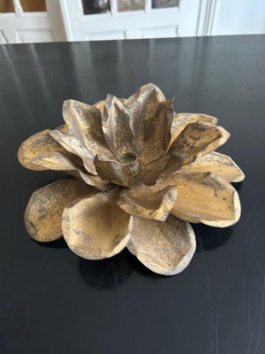 Brass Lotus Wall Light from Maison Jansen, 1970s-AVC-2014026