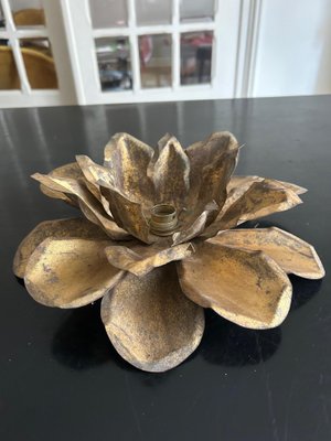 Brass Lotus Wall Light from Maison Jansen, 1970s-AVC-2014026