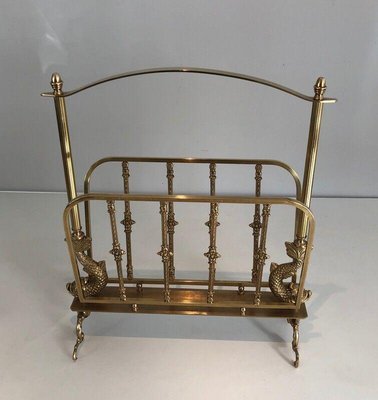 Brass Magazine Rack from Maison Jansen-BA-1365459