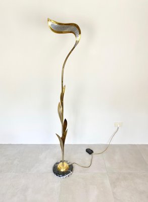 Brass & Marble Floor Lamp by Isabelle & Richard Faure, France, 1970s-LYQ-1171514