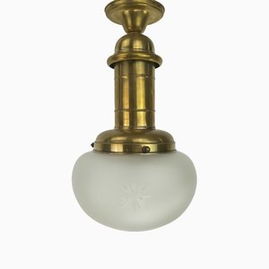 Brass Maritim Ship Ceiling Lamp, 1890s-KDB-1416966