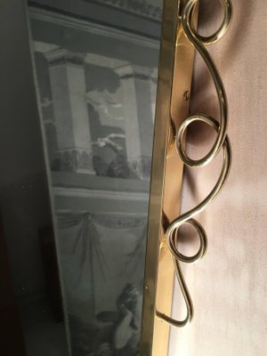 Brass Mirror with Small Console Table in the Style of Gio Ponti, 1950s, Set of 2-MBH-1032650