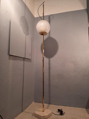 Brass Model Balloon LTE10 Floor Lamp with Beige Base by Luigi Caccia Dominioni for Azucena, 1990s-OHK-870434