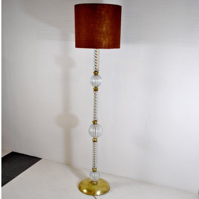 Brass & Murano Glass Floor Lamp from Barovier & Toso, 1940s-JQO-844718