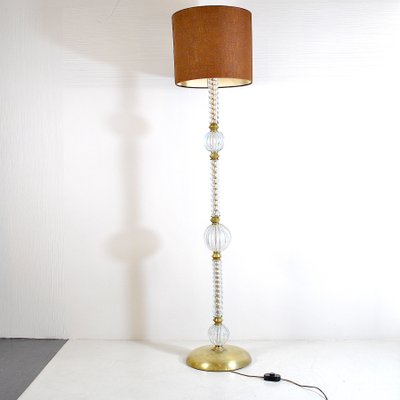 Brass & Murano Glass Floor Lamp from Barovier & Toso, 1940s-JQO-844718