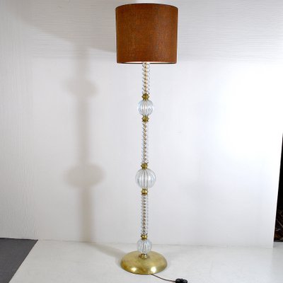 Brass & Murano Glass Floor Lamp from Barovier & Toso, 1940s-JQO-844718