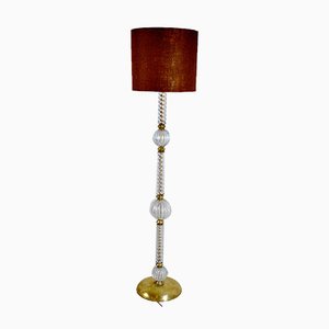 Brass & Murano Glass Floor Lamp from Barovier & Toso, 1940s-JQO-844718