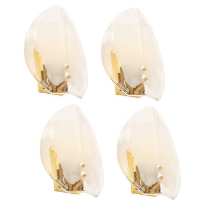 Brass & Murano Glass Wall Lights from Kalmar, Austria, 1970s, Set of 2-UGR-1176018