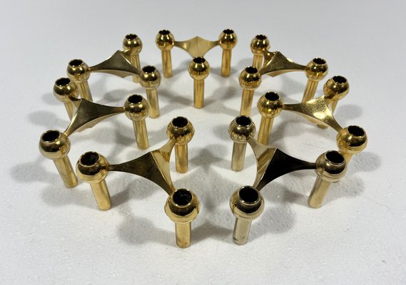 Brass Nagel Candleholders from Johannes Nagel, 1960s, Set of 7-TU-2041844