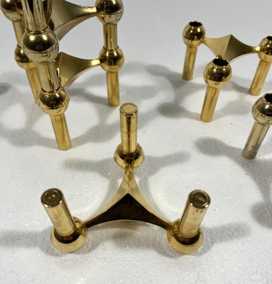 Brass Nagel Candleholders from Johannes Nagel, 1960s, Set of 7-TU-2041844