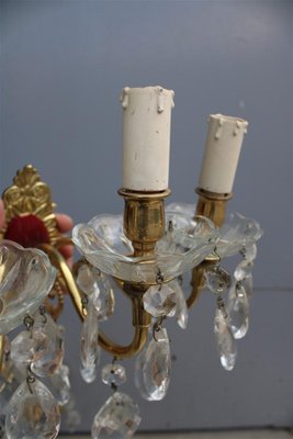 Brass Nail Polish and Crystals Wall Lamps, 1950s, Set of 2-EH-1382375