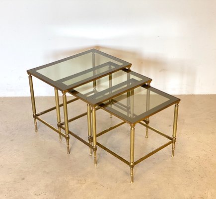 Brass Nesting Tables, 1970s, Set of 3-NPC-1264274