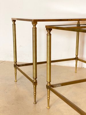 Brass Nesting Tables, 1970s, Set of 3-NPC-1264274