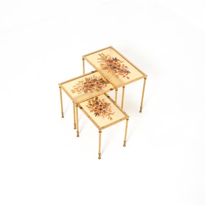 Brass Nesting Tables, Set of 3-VT-1151497