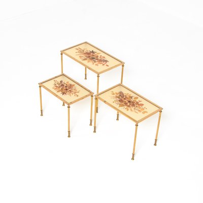 Brass Nesting Tables, Set of 3-VT-1151497