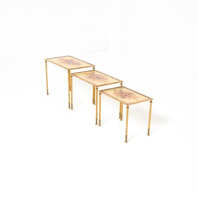 Brass Nesting Tables, Set of 3-VT-1151497