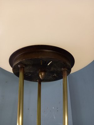 Brass & Opal Glass Floor Lamp with White Marble Base from Stilnovo, 1950s-OHK-1133770