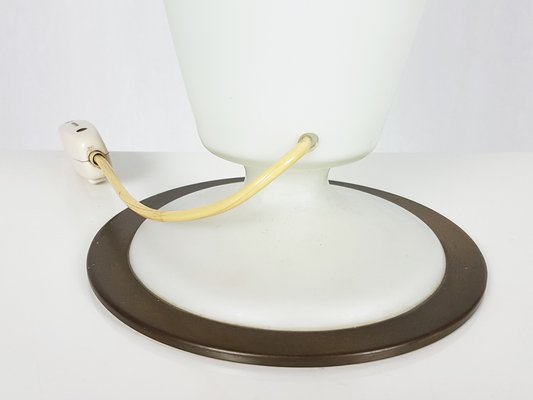 Brass & Opaline Glass Table Lamp by Bruno Gatta for Stilnovo, 1950s-RD-1757922