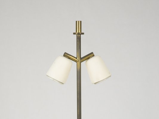 Brass & Opaline Glass Table Lamp by Bruno Gatta for Stilnovo, 1950s-RD-1757922