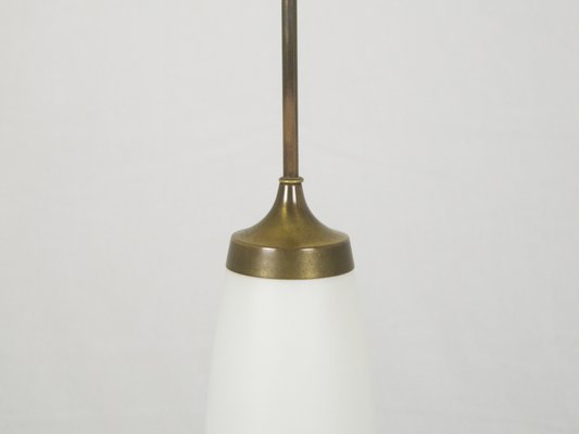 Brass & Opaline Glass Table Lamp by Bruno Gatta for Stilnovo, 1950s-RD-1757922