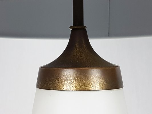 Brass & Opaline Glass Table Lamp by Bruno Gatta for Stilnovo, 1950s-RD-1757922