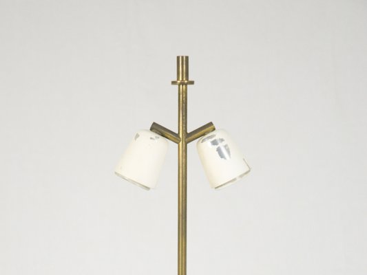 Brass & Opaline Glass Table Lamp by Bruno Gatta for Stilnovo, 1950s-RD-1757922