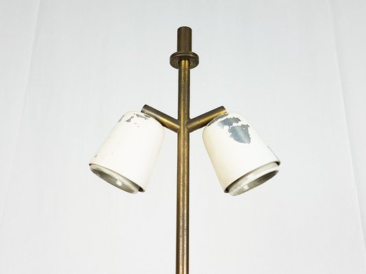 Brass & Opaline Glass Table Lamp by Bruno Gatta for Stilnovo, 1950s-RD-1757922