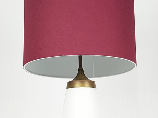 Brass & Opaline Glass Table Lamp by Bruno Gatta for Stilnovo, 1950s-RD-1757922