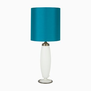 Brass & Opaline Glass Table Lamp by Bruno Gatta for Stilnovo, 1950s-RD-1757922