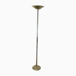 Brass Parquet Acrylic Glass Floor Lamp, 1970s-BA-1365781