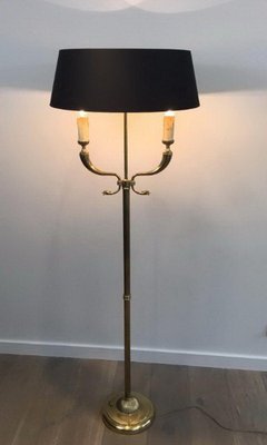 Brass Parquet Floor Lamp from Jansen House, 1940s-BA-1365776