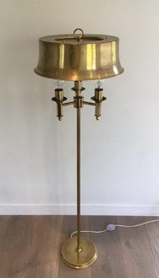 Brass Parquet Lamp with Brass Lampshade attributed to Maison Charles-BA-1365785