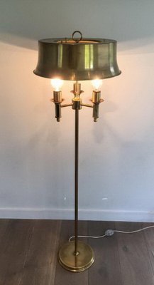 Brass Parquet Lamp with Brass Lampshade attributed to Maison Charles-BA-1365785