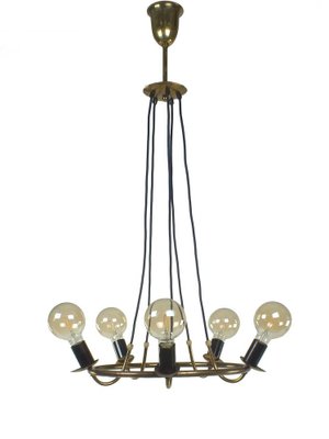 Brass Pendant Lamp in Stilnovo Style by Gaetano Sciolari-PX-975246