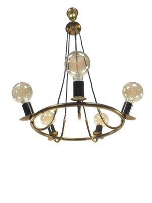 Brass Pendant Lamp in Stilnovo Style by Gaetano Sciolari-PX-975246