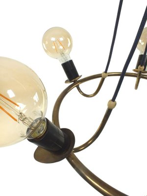 Brass Pendant Lamp in Stilnovo Style by Gaetano Sciolari-PX-975246