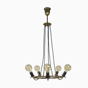 Brass Pendant Lamp in Stilnovo Style by Gaetano Sciolari-PX-975246