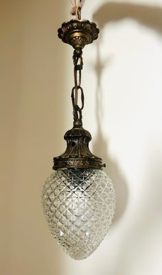 Brass Pineapple Ceiling Lamp, 1950s-AVC-1741759