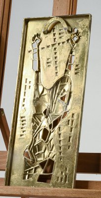 Brass Plaque Depicting Jesus Christ from Fraser, 1970s-RAQ-1389088