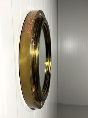 Brass Porthole Wall Mirror from Deutsche Werkstatten, 1950s-TU-2018381