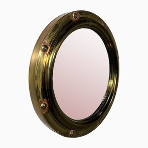 Brass Porthole Wall Mirror from Deutsche Werkstatten, 1950s-TU-2018381