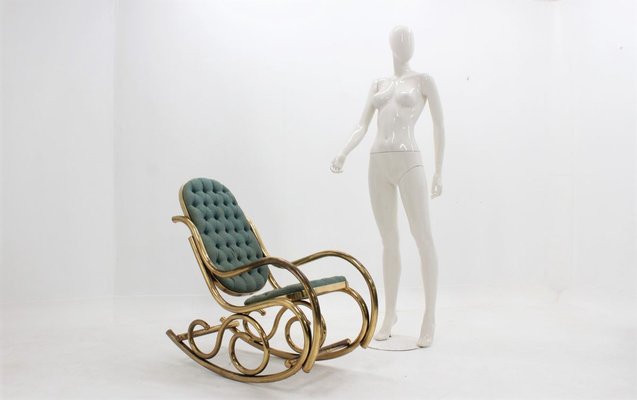 Brass Rocking Chair, 1940s-ZQ-841199