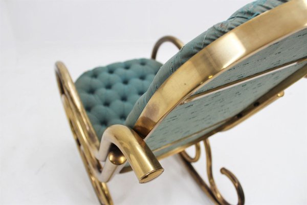 Brass Rocking Chair, 1940s-ZQ-841199