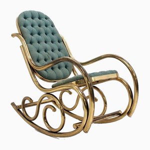 Brass Rocking Chair, 1940s-ZQ-841199